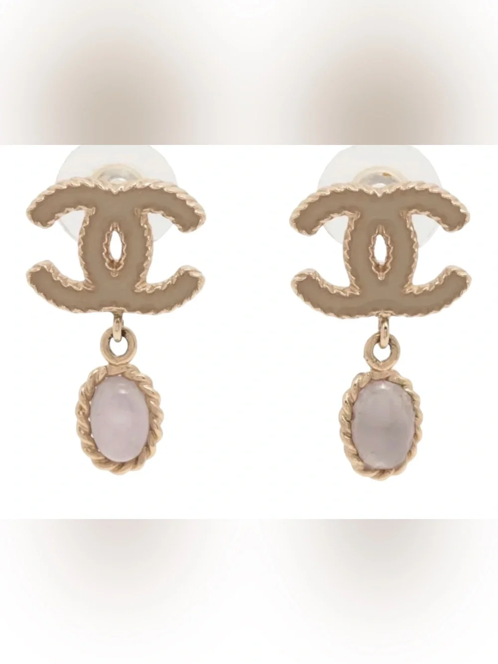 ✨🛍️ Chanel Gold CC Drop Earrings Pierced